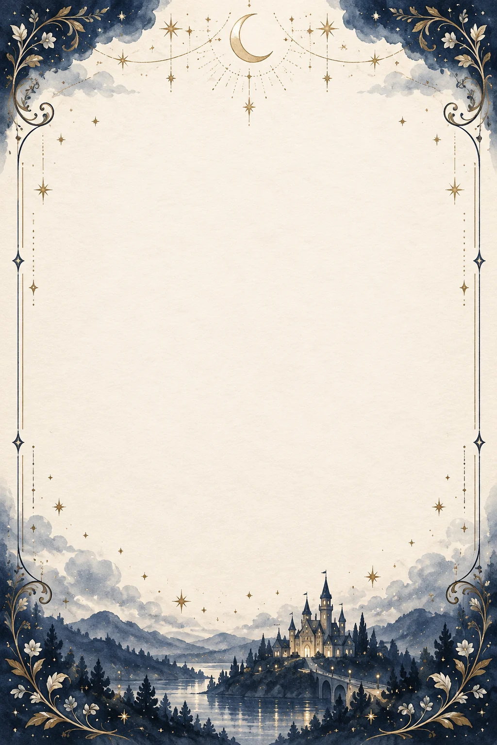 Navy and gold celestial invitation
